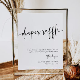 Moderne luier loterij teken neutraal minimaal eenv poster