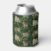 Moderne luiers Oerwoud Planten zwart ontwerp Blikjeskoeler (Blikje Voorkant)