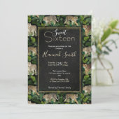 Moderne luiers Oerwoud Planten zwart ontwerp Kaart (Staand voorkant)