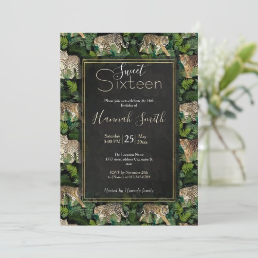 Moderne luiers Oerwoud Planten zwart ontwerp Kaart (Staand voorkant)