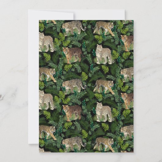 Moderne luiers Oerwoud Planten zwart ontwerp Kaart (Achterkant)