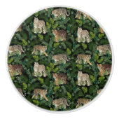 Moderne luiers Oerwoud Planten zwart ontwerp Keramische Knop (Voorkant)