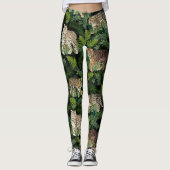 Moderne luiers Oerwoud Planten zwart ontwerp Leggings (Voorkant)
