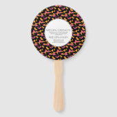 Moderne luipaard dierprint bont trouw rond handwaaier (Achterkant)