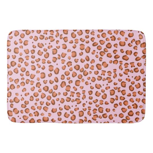 Moderne luipaard dierprintpatroon rode roze badmat (Voorkant)