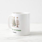 Moderne Luipaard Kerstbomen Persoonlijke Mok (Voorkant links)