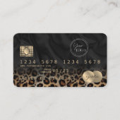 Moderne Luipaard Logo QR Code Creditcard Stijl Visitekaartje (Voorkant)