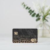 Moderne Luipaard Logo QR Code Creditcard Stijl Visitekaartje (Staand voorkant)
