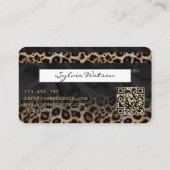 Moderne Luipaard Logo QR Code Creditcard Stijl Visitekaartje (Achterkant)