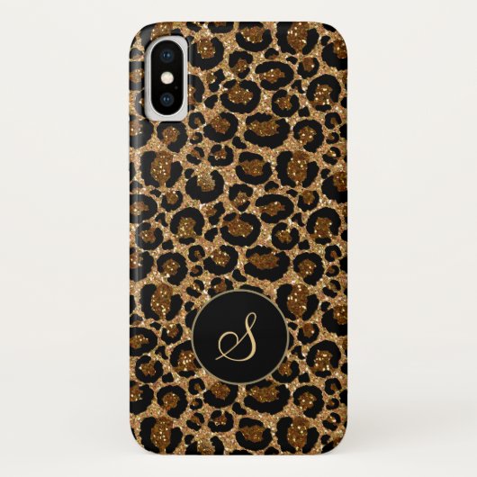 Moderne luipaard met glitters Case-Mate iPhone case (Achterkant)