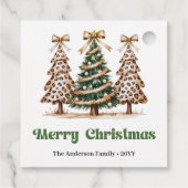 Moderne Luipaard Patroon Kerstmis Aangepaste Naam  Bedankjes Labels (Achterkant)