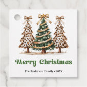Moderne Luipaard Patroon Kerstmis Aangepaste Naam  Bedankjes Labels (Voorkant)