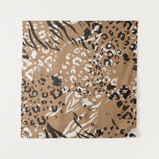 Moderne luipaard: wilde natuur. wandkleed (Voorkant (horizontaal))