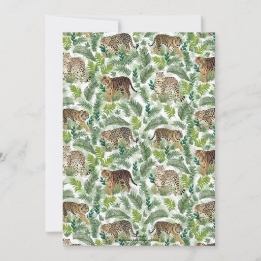 Moderne luipaarden Planten Oerwoud Kaart (Achterkant)