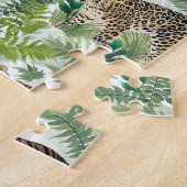 Moderne luipaarden Planten Oerwoud Legpuzzel (Zijkant)