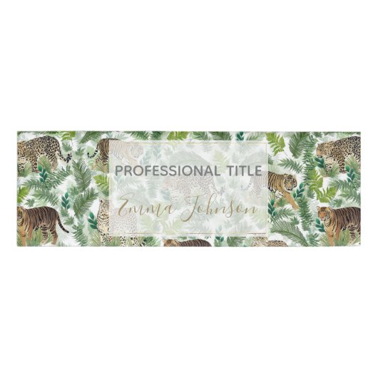 Moderne luipaarden Planten Oerwoud Naambadge (Voorkant)