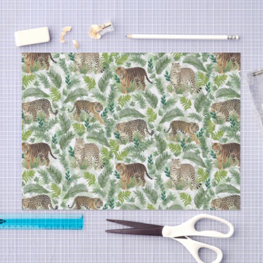 Moderne luipaarden Planten Oerwoud Tissuepapier (Craft)