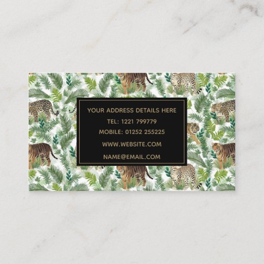 Moderne luipaarden Planten Oerwoud Visitekaartje (Achterkant)