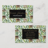 Moderne luipaarden Planten Oerwoud Visitekaartje (Voorkant / Achterkant)