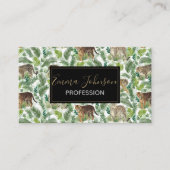 Moderne luipaarden Planten Oerwoud Visitekaartje (Voorkant)