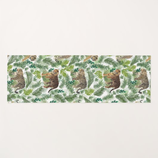 Moderne luipaarden Planten Oerwoud Yogamat (Voorkant (horizontaal))