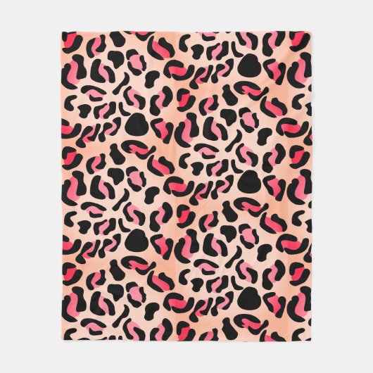 Moderne Luipaardpatroon Dierenprint Fleece Deken (Voorkant)