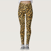 Moderne Luipaardprint Persoonlijk Monogram Leggings (Voorkant)