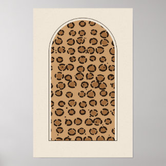 Moderne Luipaardvlekken Boog Glam Slaapkamer Poste Poster