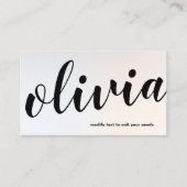 Moderne lumierige Silver Bold Script Calligraphy B Visitekaartje (Voorkant)