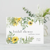 Moderne Lush Foliage & Sunflower Vrijgezellenfeest Kaart (Staand voorkant)