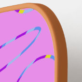 Moderne lussen op roze magenta pickleball paddle (Links Detail)