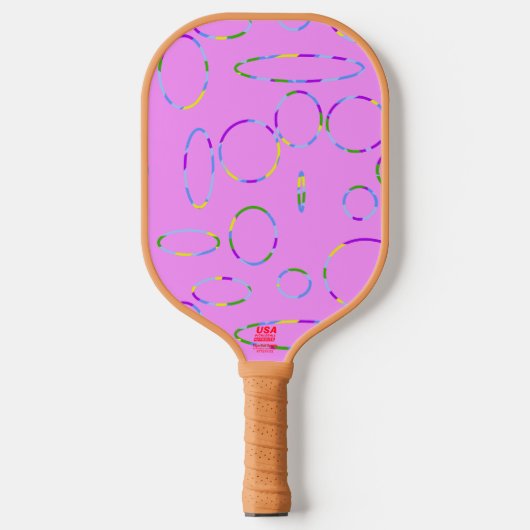 Moderne lussen op roze magenta pickleball paddle (Voorkant)