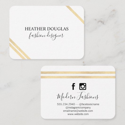 Moderne Lux Stripes Visitekaartje (Voorkant / Achterkant)