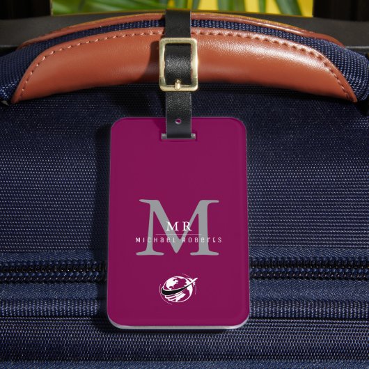 Moderne luxe aangepaste monogram, naam bagagelabel (Voorkant Insitu 2)