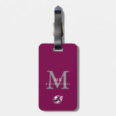 Moderne luxe aangepaste monogram, naam bagagelabel (Achterkant verticaal)