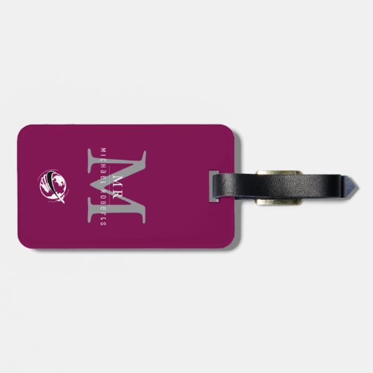 Moderne luxe aangepaste monogram, naam bagagelabel (Achterkant horizontaal)