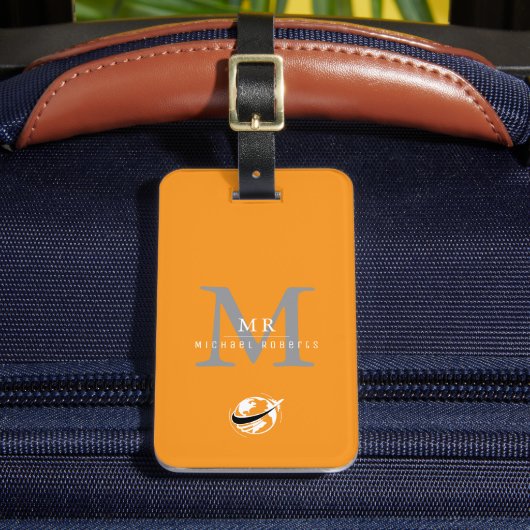 Moderne luxe aangepaste monogram, naam bagagelabel (Voorkant Insitu 2)