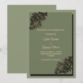 Moderne Luxe Aardesteen Salie Groen & Goud Klassie Kaart (Voorkant / Achterkant)