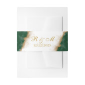 Moderne Luxe Agaat Goud & Groene Bruiloft Uitnodigingen Wikkel (Voorkant Voorbeeld)
