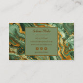 Moderne luxe agaat – Gouden glitter & stijlvol scr Visitekaartje (Achterkant)