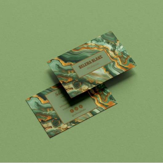 Moderne luxe agaat – Gouden glitter & stijlvol scr Visitekaartje