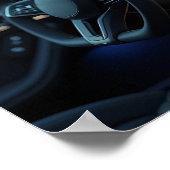 Moderne luxe auto-interieur blauwe omgevingsverlic poster (Hoek)