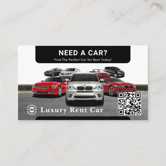 Moderne luxe autohuur | Minimalistisch Visitekaartje (Achterkant)