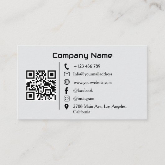 Moderne Luxe Autoverhuur & Verkoop QR Code Foto Visitekaartje (Achterkant)