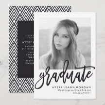 Moderne Luxe Black Script Graduparty