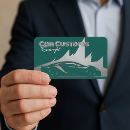 Moderne Luxe Blauwgroen Zilveren gegraveerde-stijl Visitekaartje