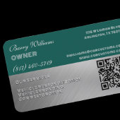 Moderne Luxe Blauwgroen Zilveren gegraveerde-stijl Visitekaartje