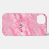 Moderne Luxe Blush Roze Chique Glam Bling Diamond Case-Mate iPhone Case (Achterkant (horizontaal))