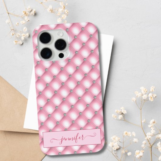 Moderne Luxe Blush Roze Glitter Diamant Chique Gla Case-Mate iPhone Case