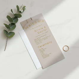 Moderne Luxe Boog Huwelijksprogramma | Neutraal Be